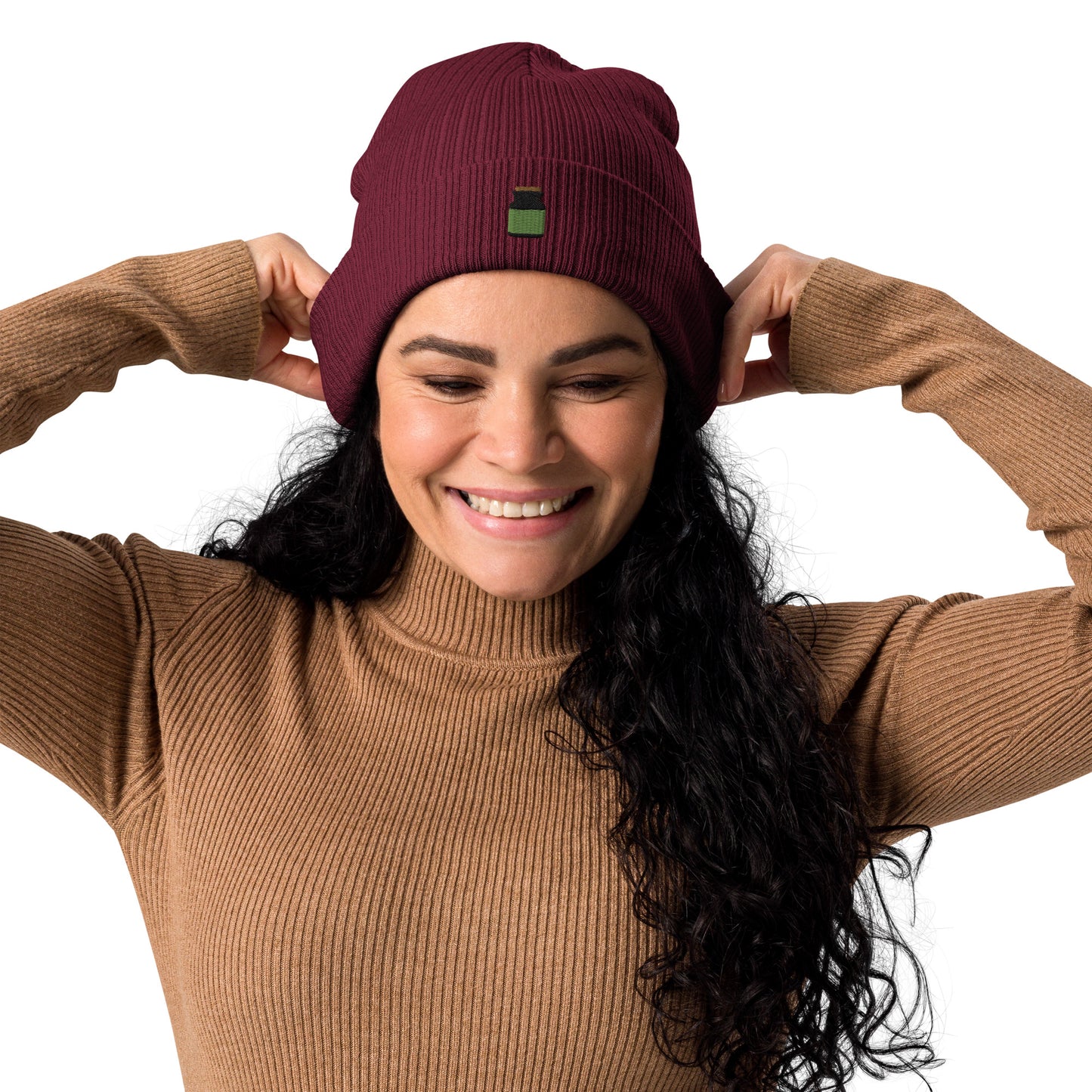 Ribbed beanie - Embroidered Spice Jar